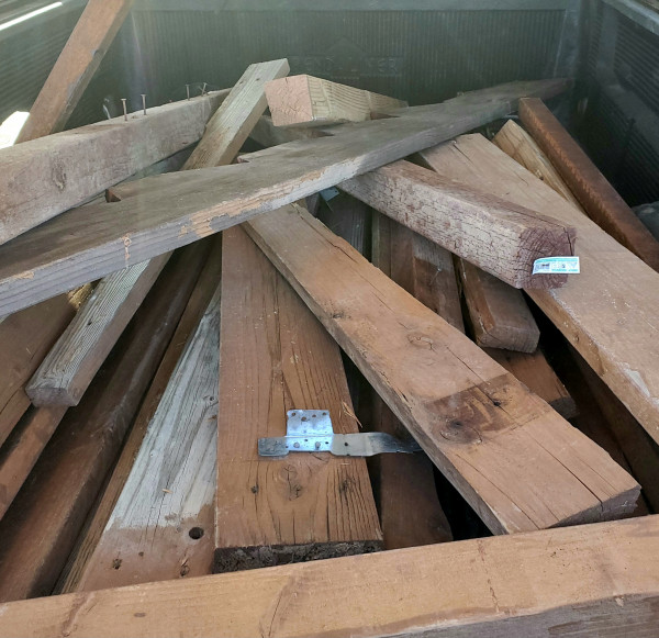 Rough scrap wood picked up to process for project use.
