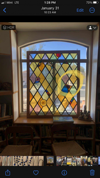 (1) of two Stained Glass Windows to be repaired