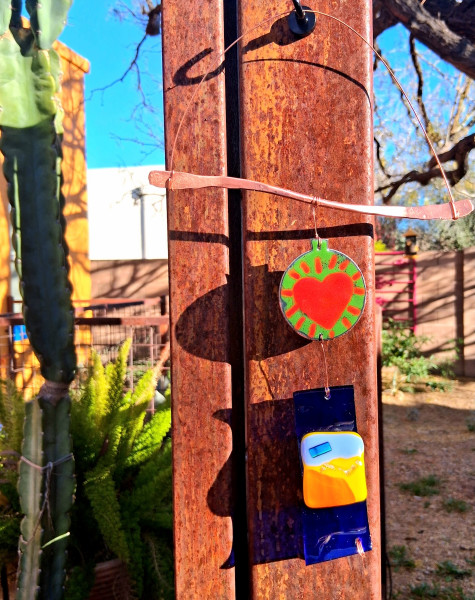 Enameled Copper and Fused Glass piece